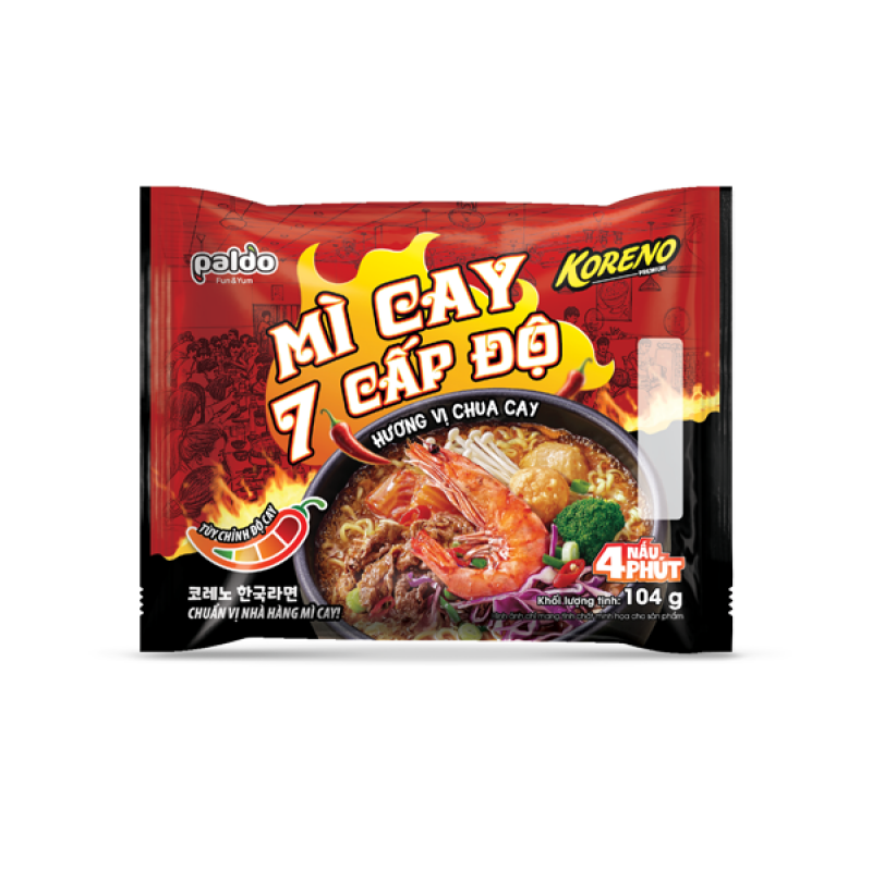 Koreno Premium Mì cay 7 cấp độ hương vị chua cay